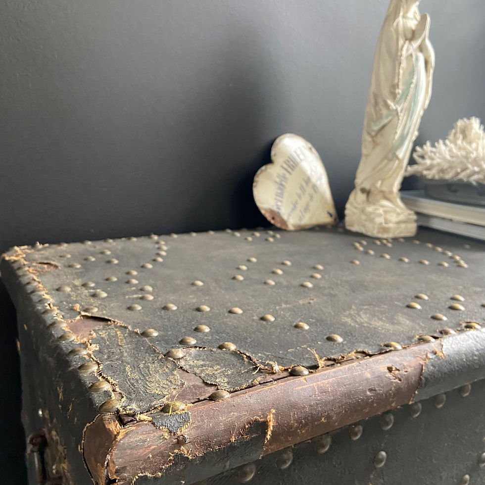 Thumbnail: Unusual Antique Marriage Trunk