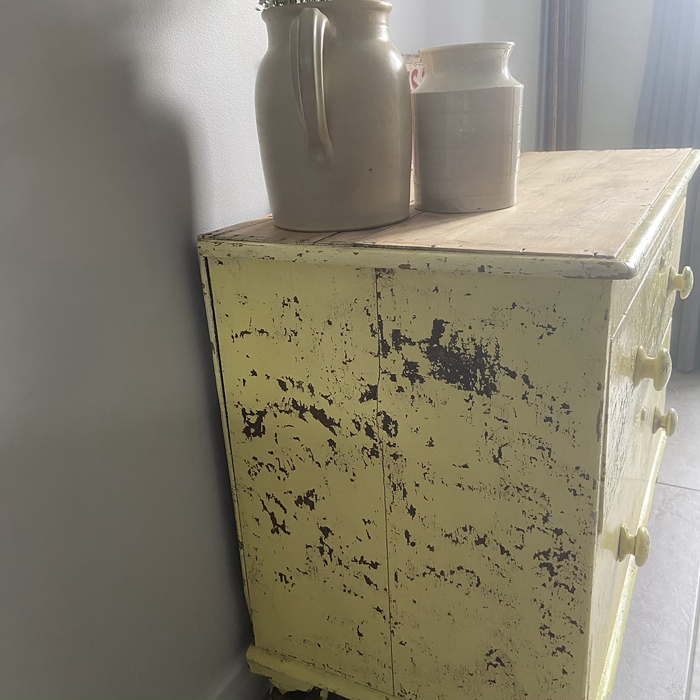 Thumbnail: Fabulous Chippy Paint Yellow Drawers 