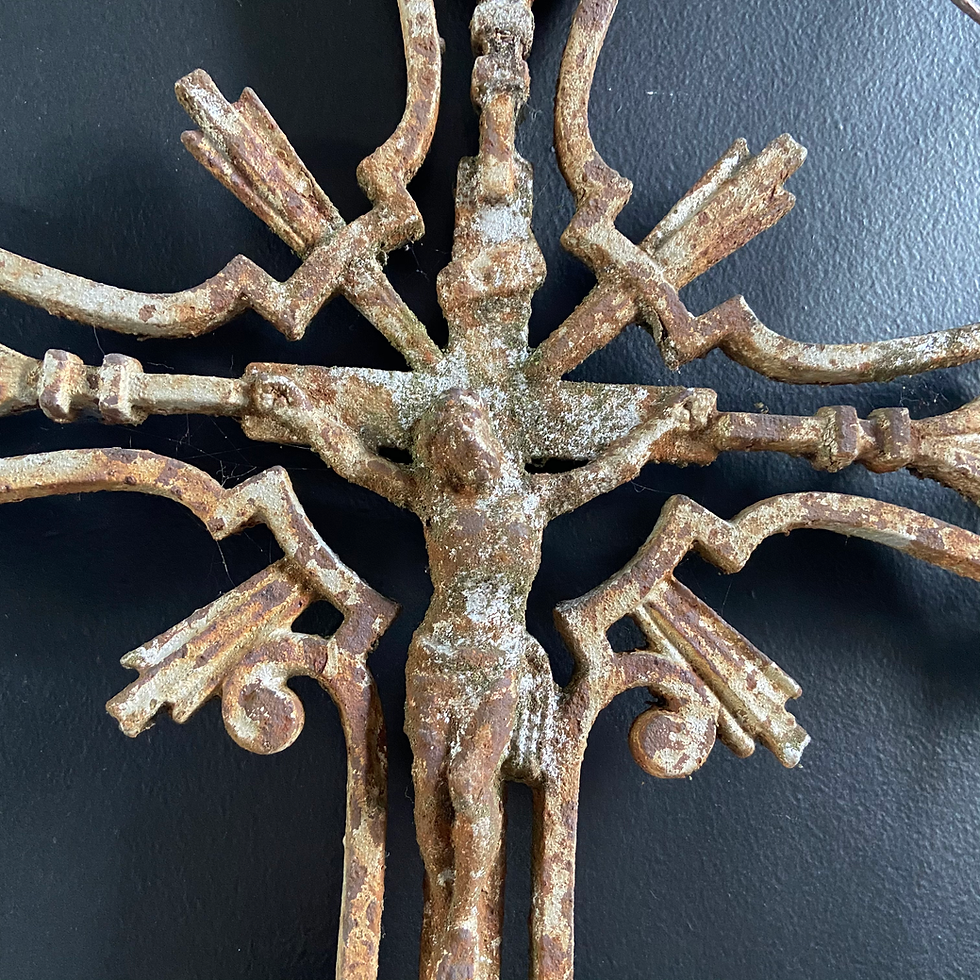 Thumbnail: Large Antique French Cast Iron Cross