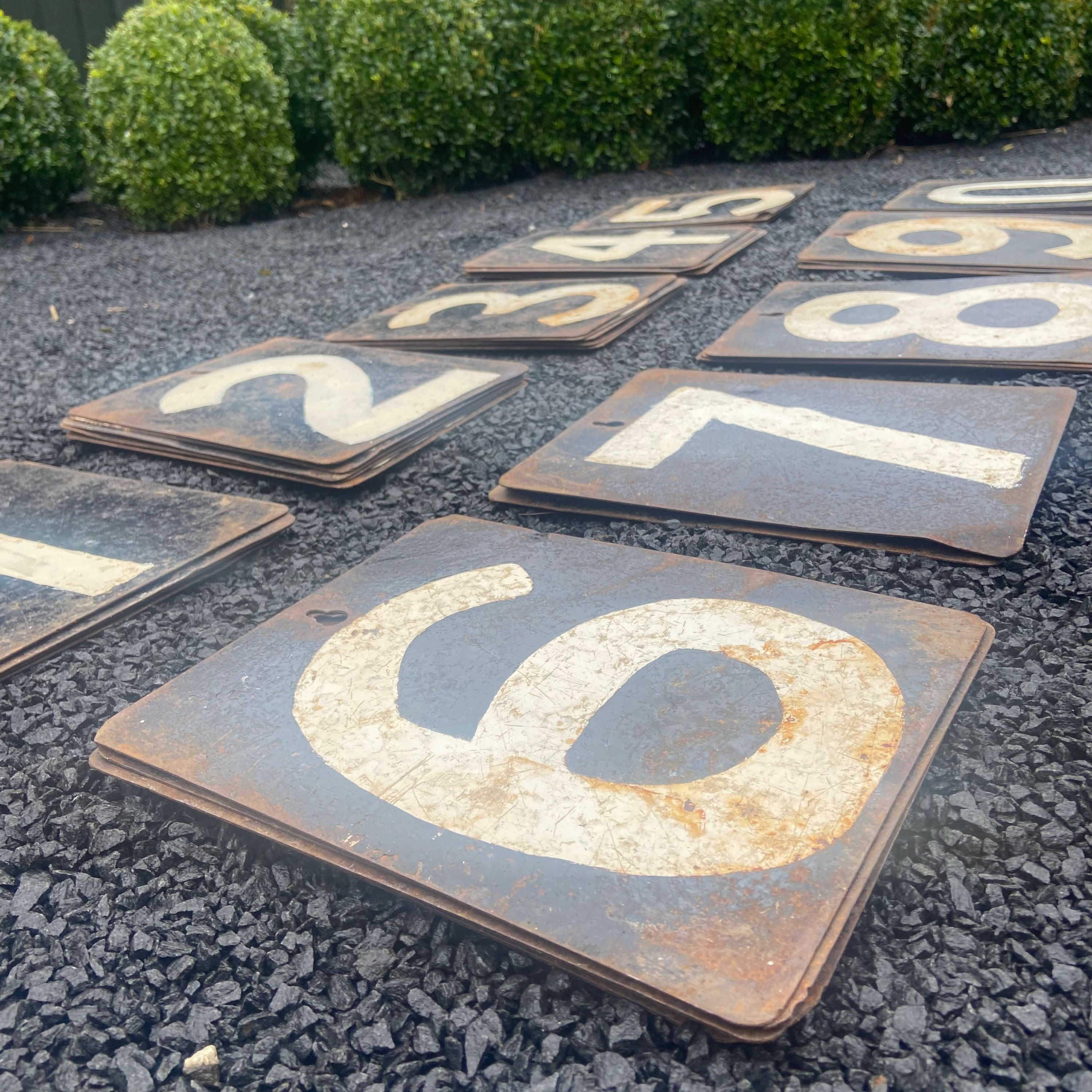 Large Vintage Metal Cricket Score Numbers