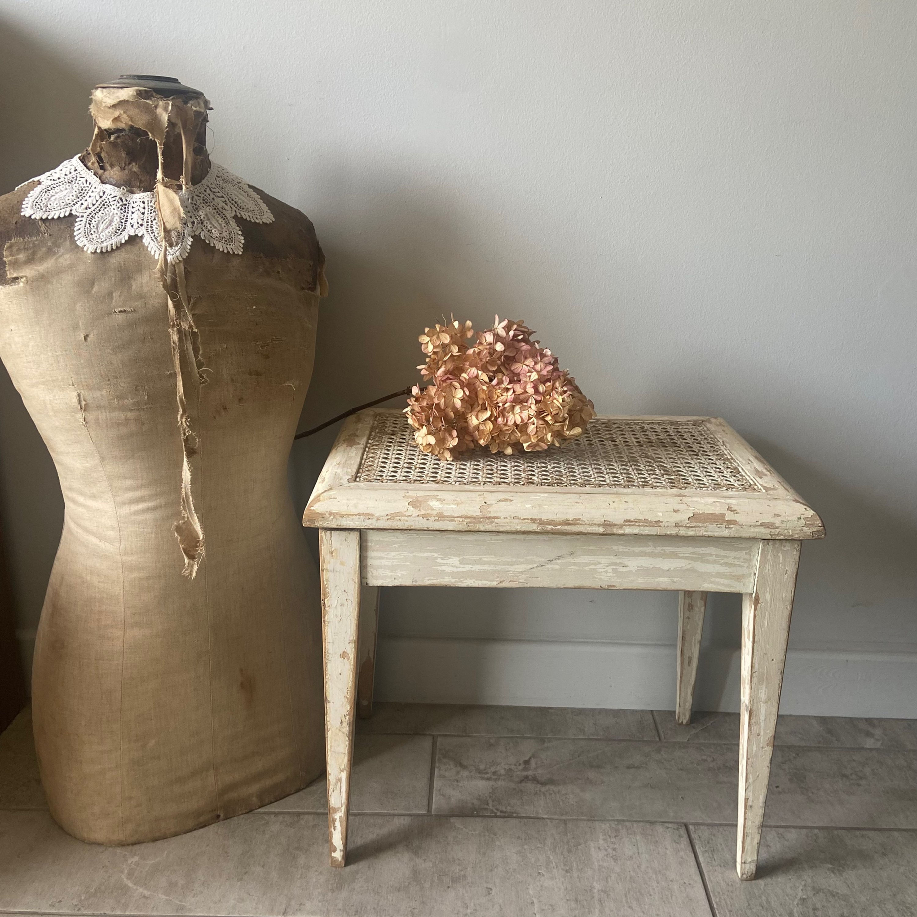 Gorgeous Chippy Paint Stool or Side Table