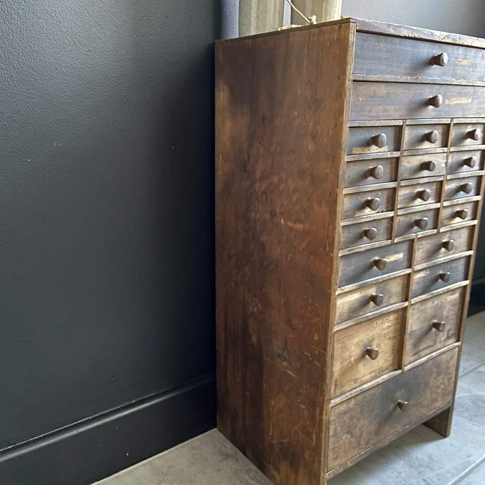 Thumbnail: Vintage French Lamp Makers Drawers #1