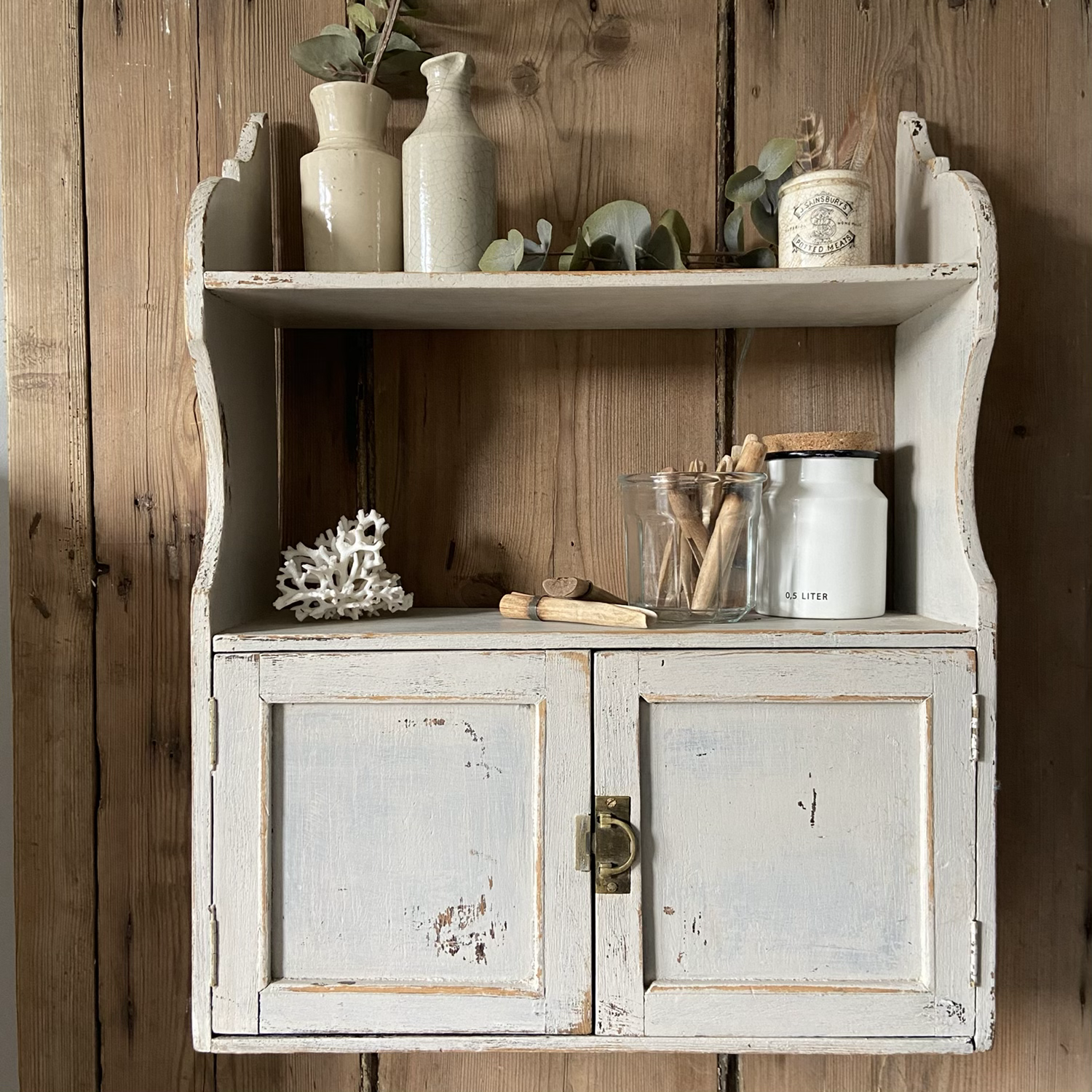 French Vintage Wall Hung Cupboard 