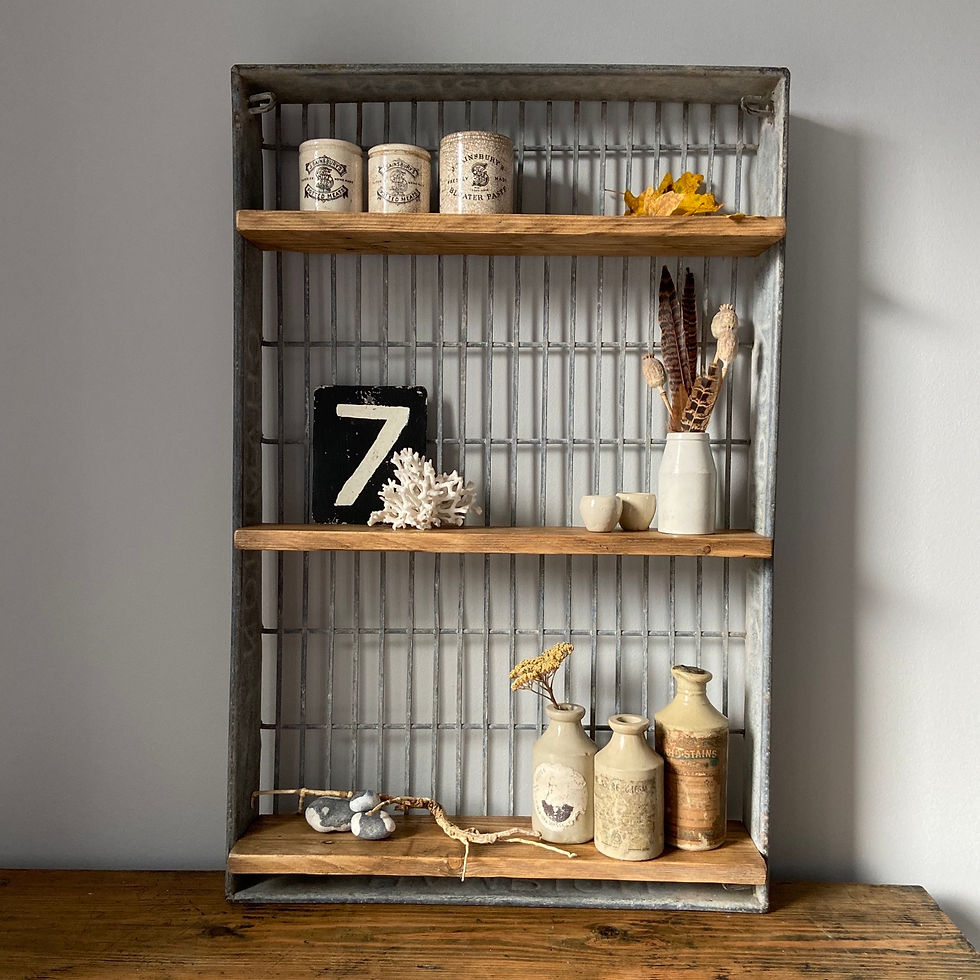 Thumbnail: Vintage Industrial Galvanised Repurposed Crate Shelving 