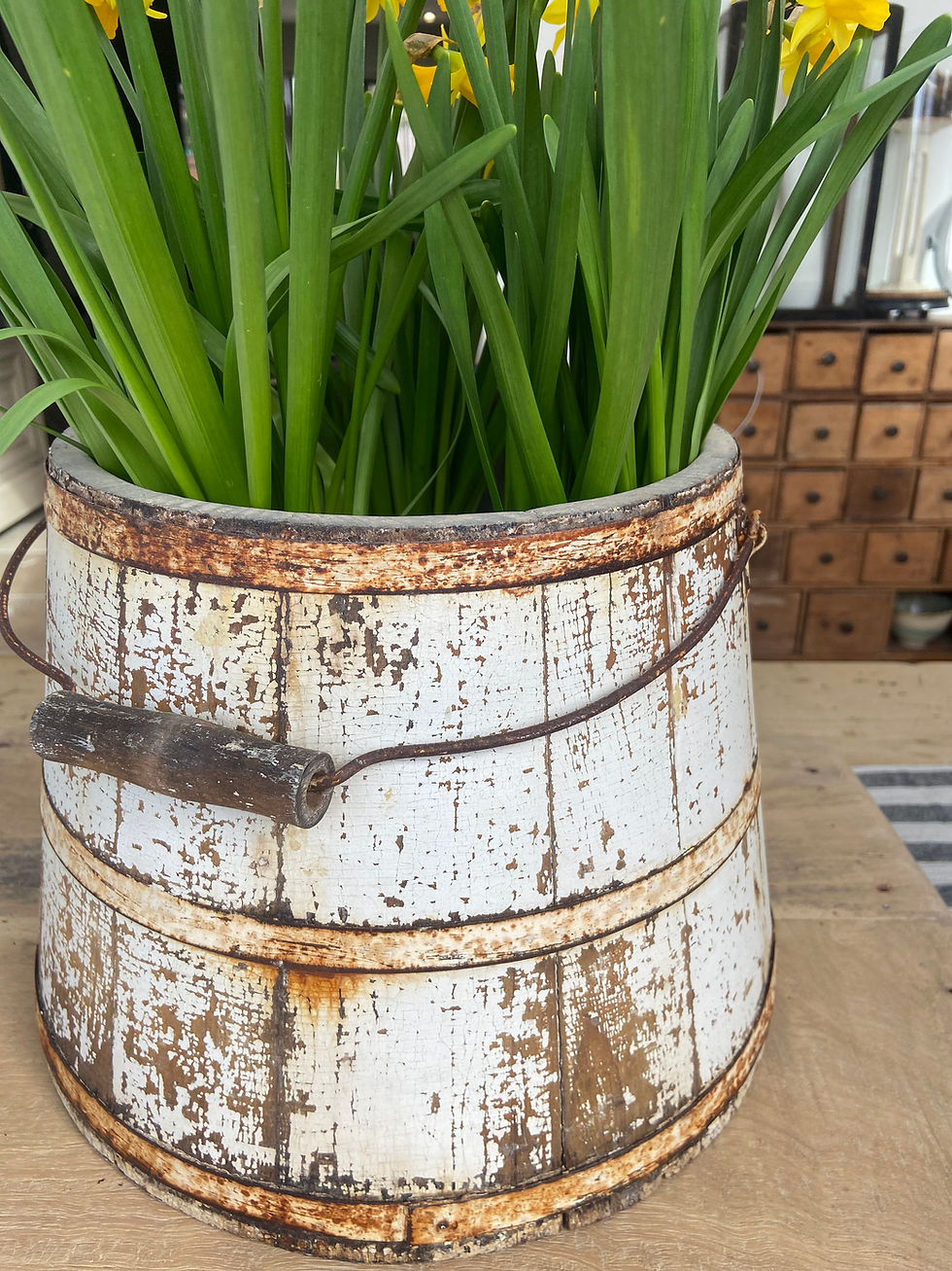Thumbnail: Rustic Vintage Wooden Dairy Bucket