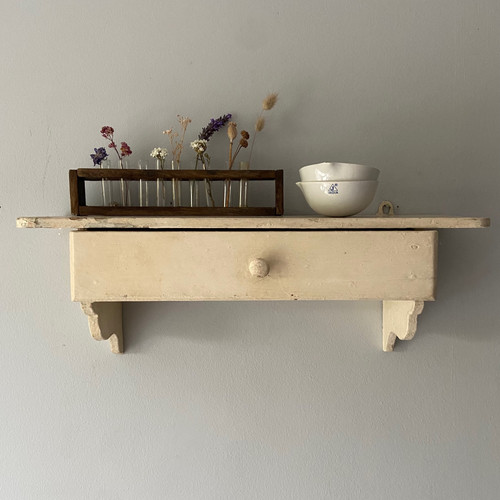 Small French Shelf with Drawer Saltmill Vintage
