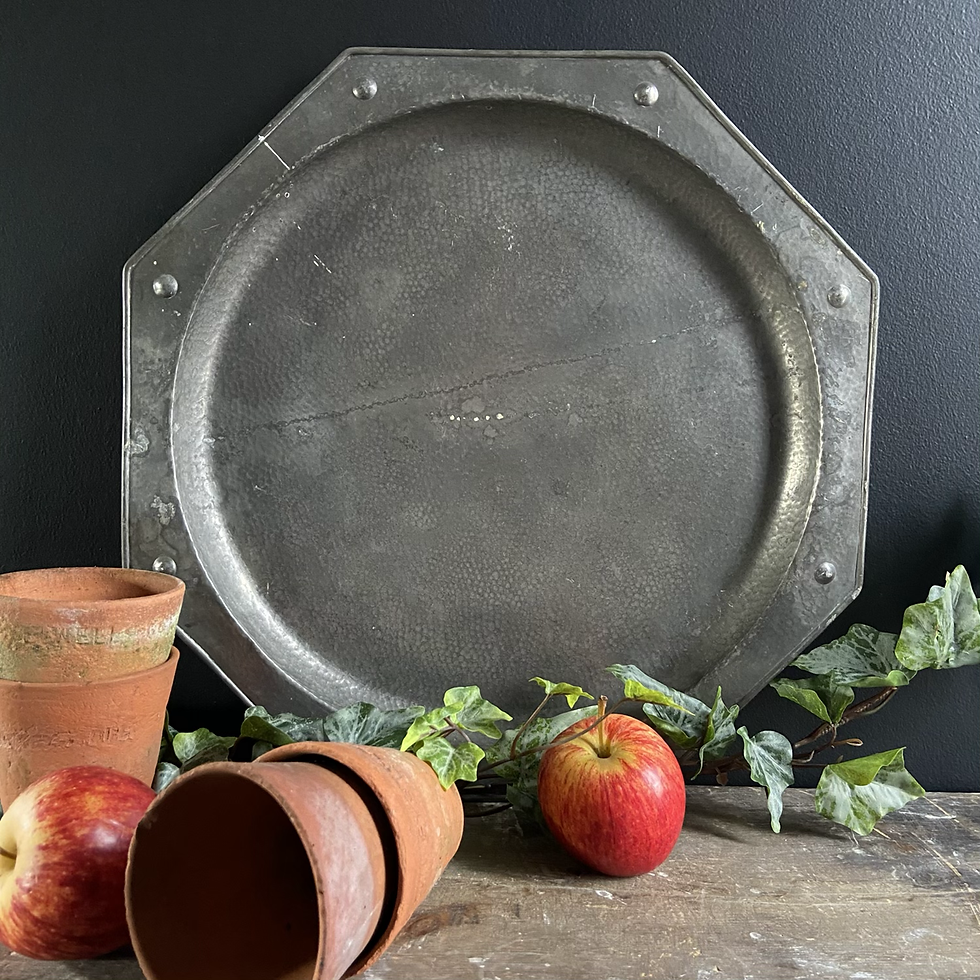 Thumbnail: Nice Large Octagonal Pewter Plate  