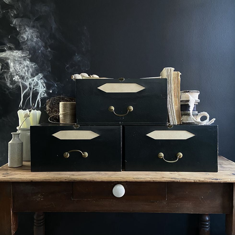Thumbnail: Black French Vintage File Boxes