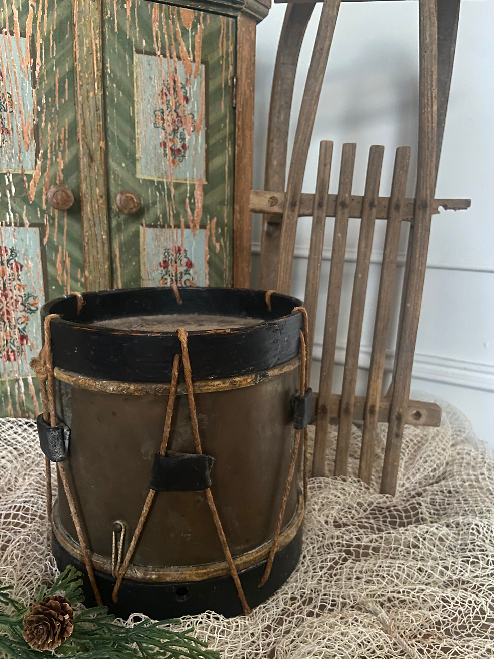 Thumbnail: Beautiful Small Vintage Brass Bodied Drum
