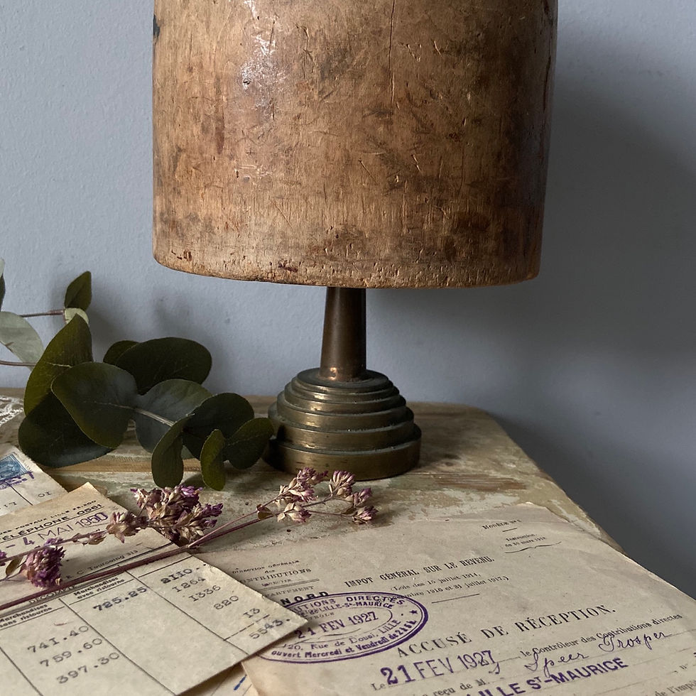 Thumbnail: Vintage Wooden Milliners Hat Block