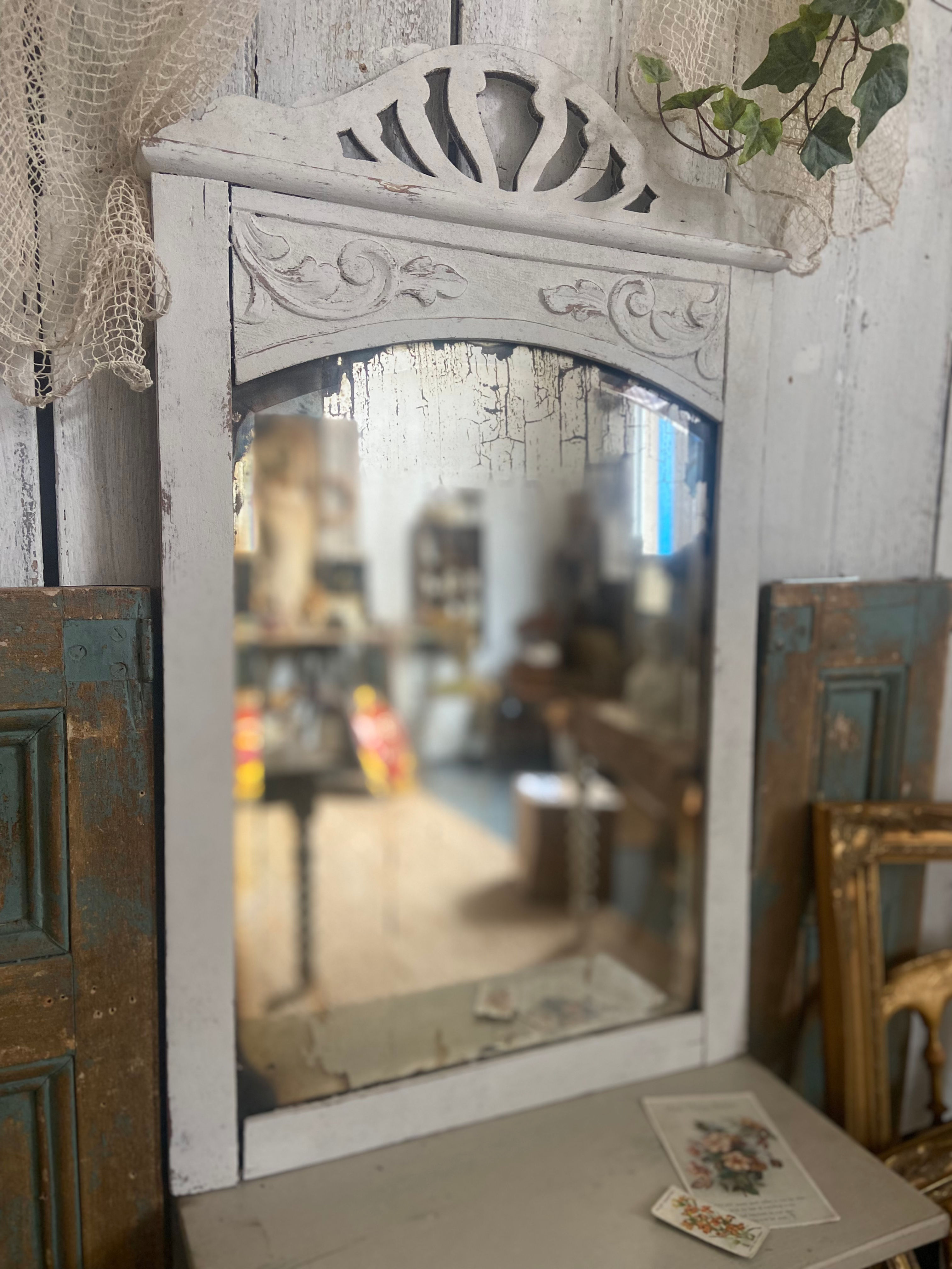 Amazingly Foxed Vintage French Mirror 
