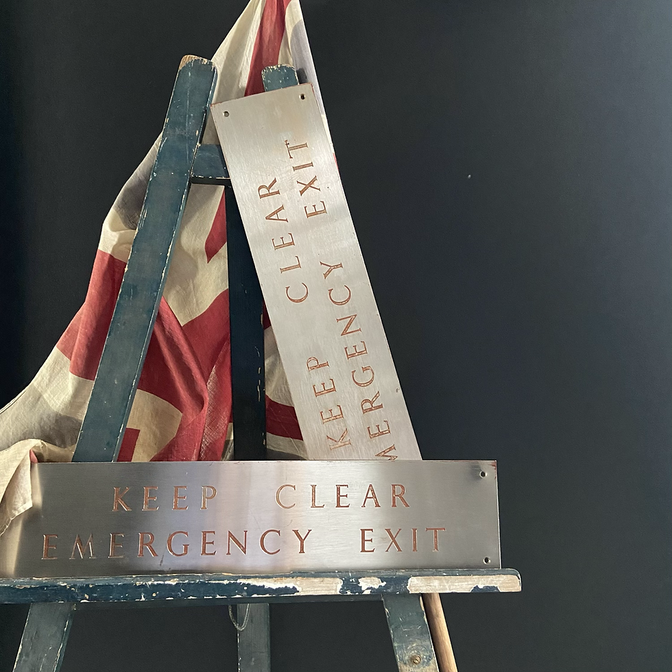 Thumbnail: Vintage Stainless Steel Emergency Exit Sign  