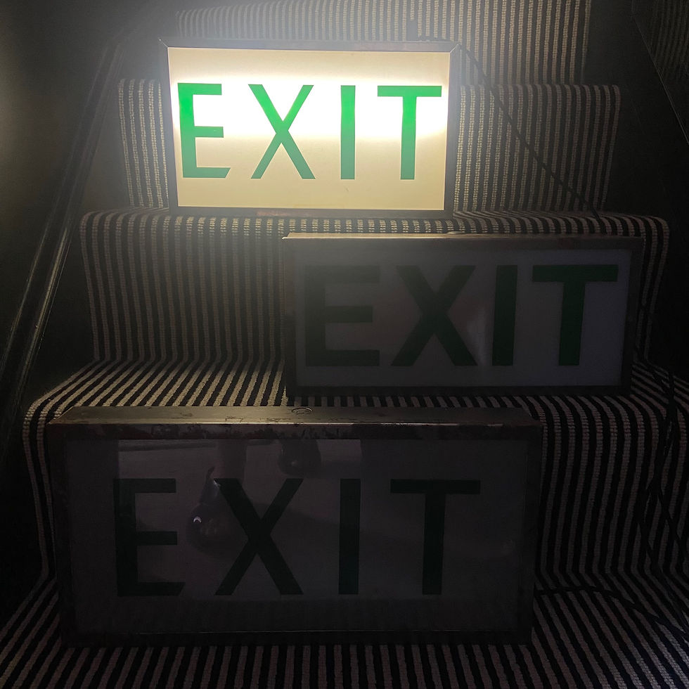 Thumbnail: Vintage Original Double Sided Metal EXIT Light