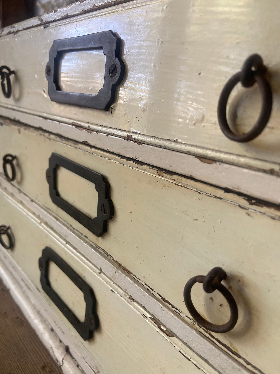 Thumbnail: RESERVED for T ~ Fabulous Aged White Drawers. 
