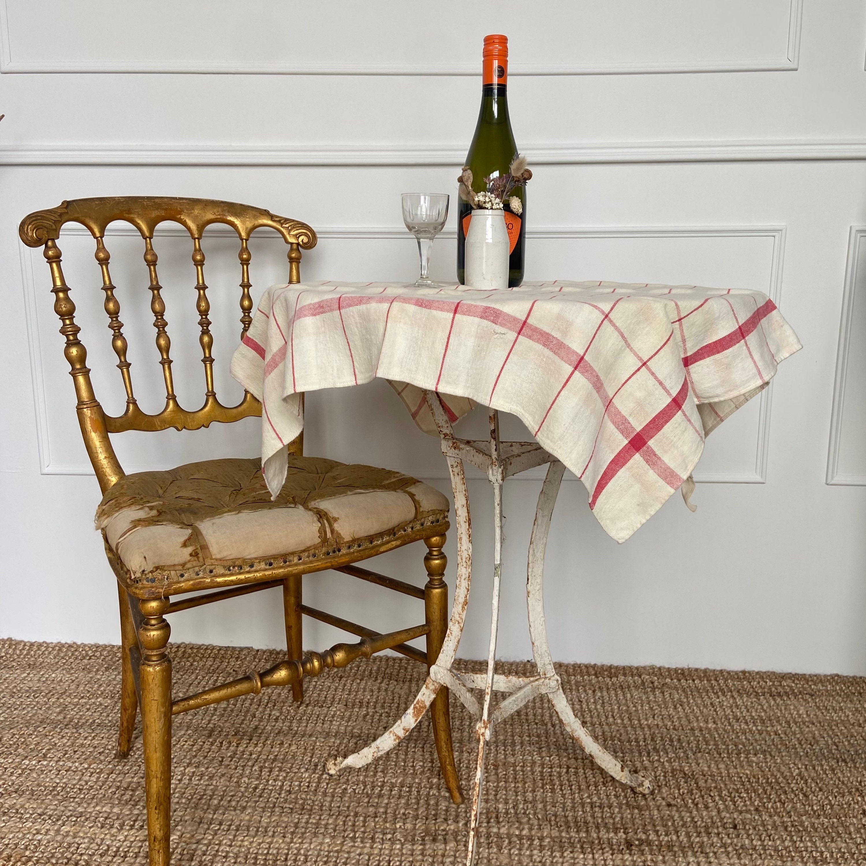Genuine Vintage Traditional Checked Bistro Table Cloth (small)