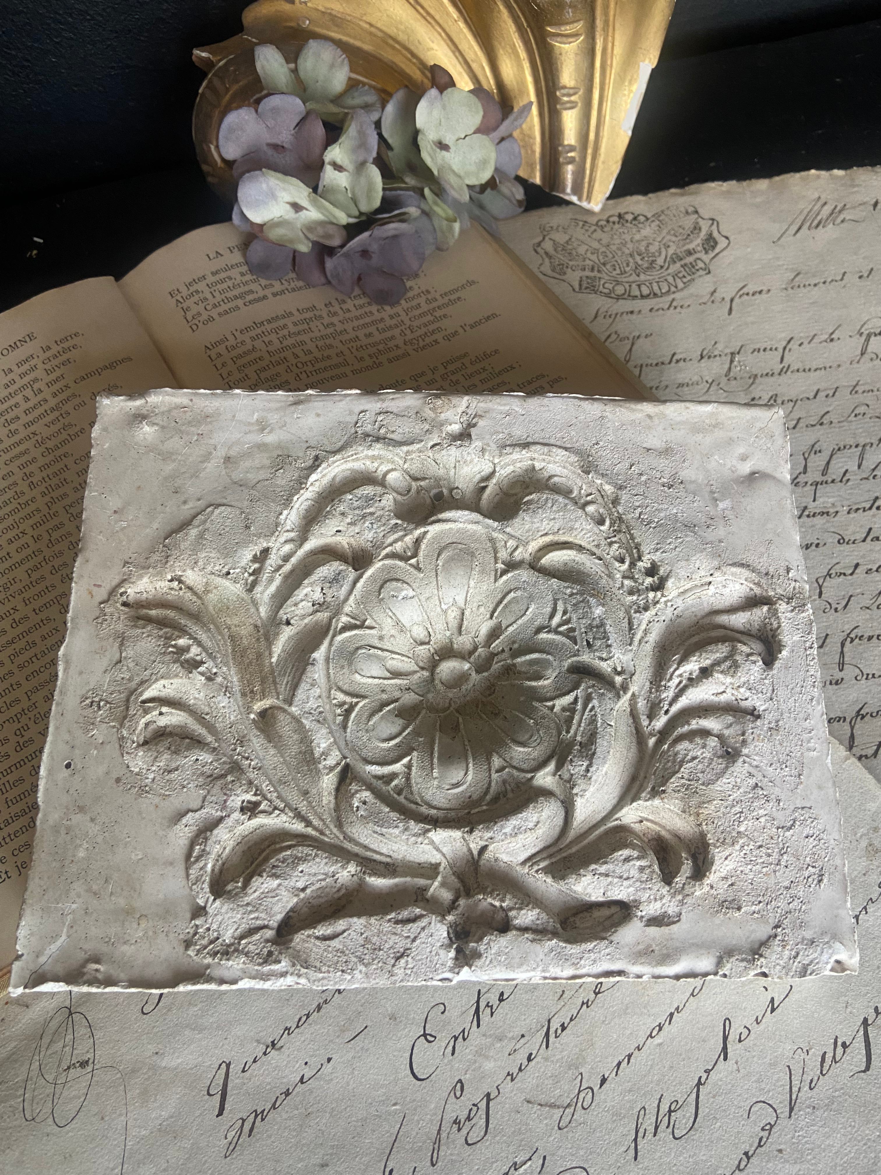 French Plaster Plaque 