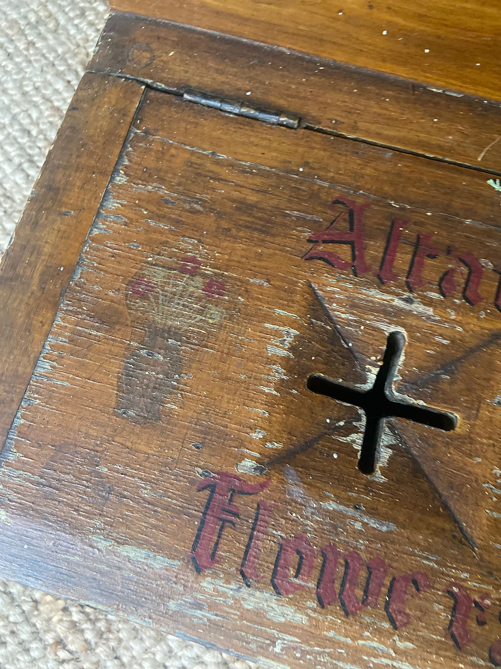 Thumbnail: Stunning Unique Folk Art Ecclesiastical Altar Flowers Collection Box