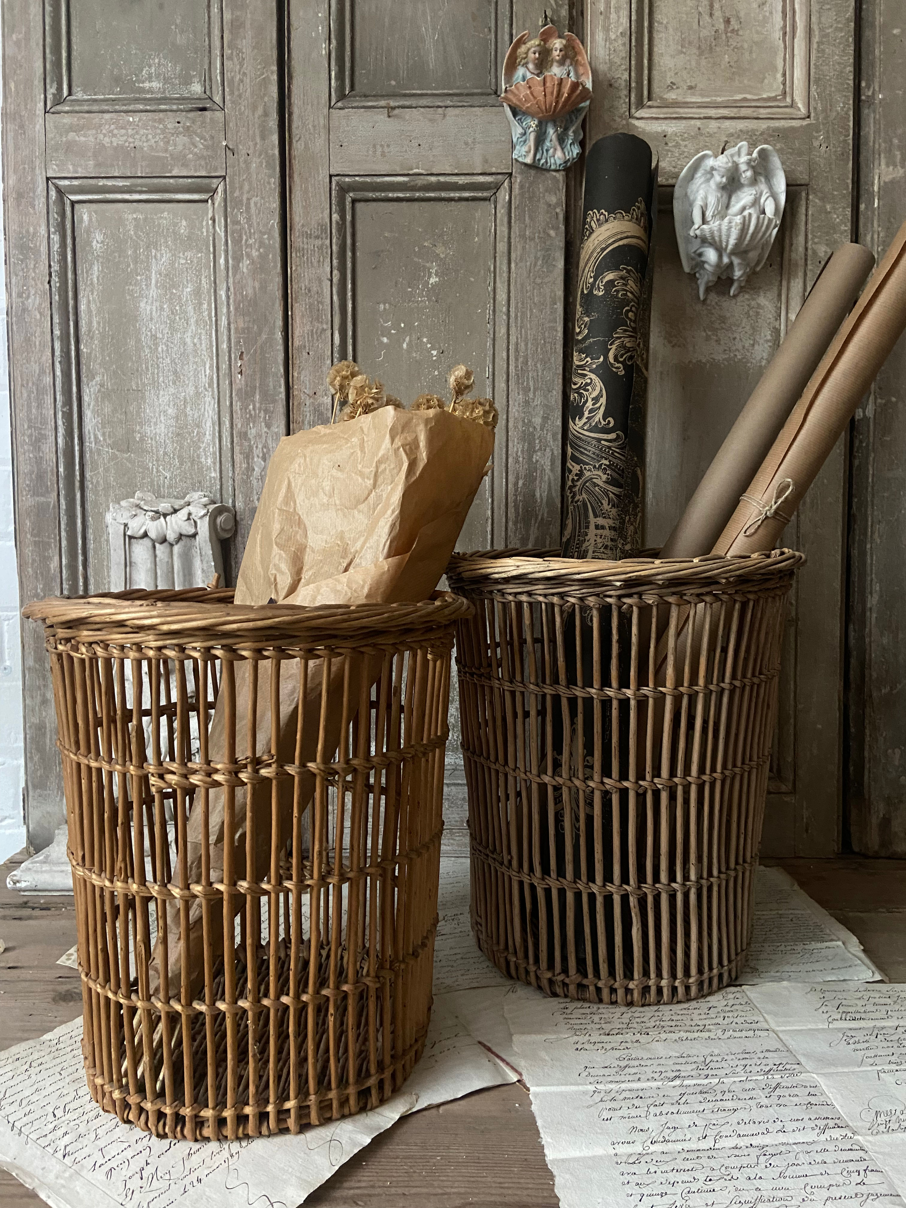 RESERVED ~ Fabulous Vintage French Paper Basket