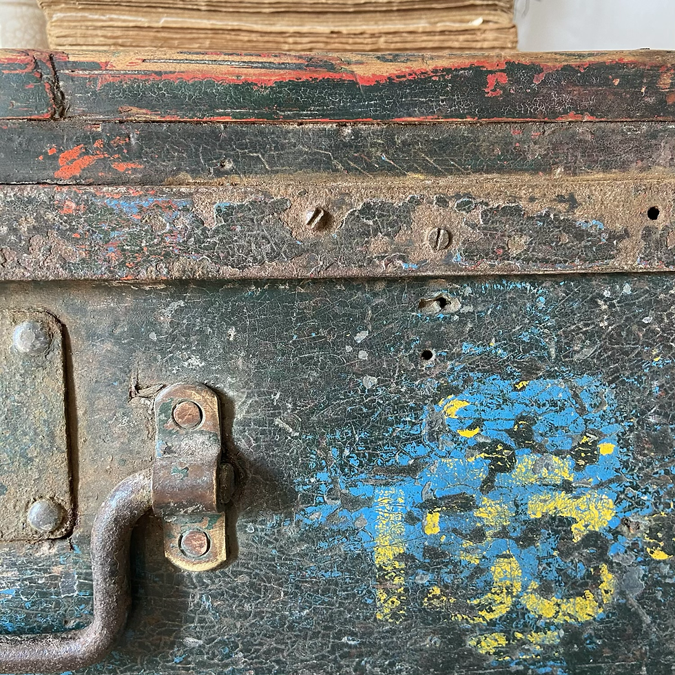 Thumbnail: Small Painted Vintage  Storage Chest
