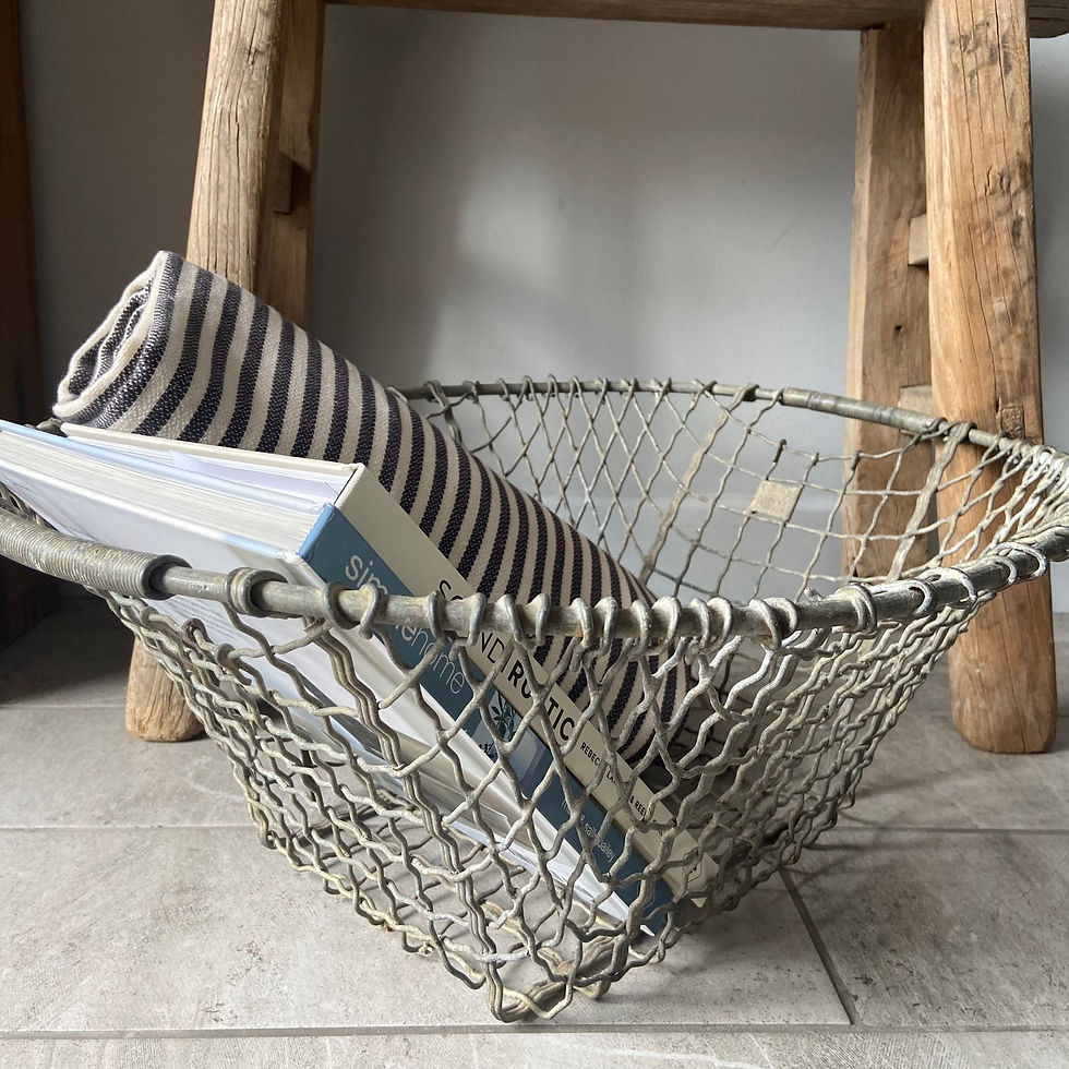 Thumbnail: Wide Top Vintage Wire Basket by W Reid & Sons