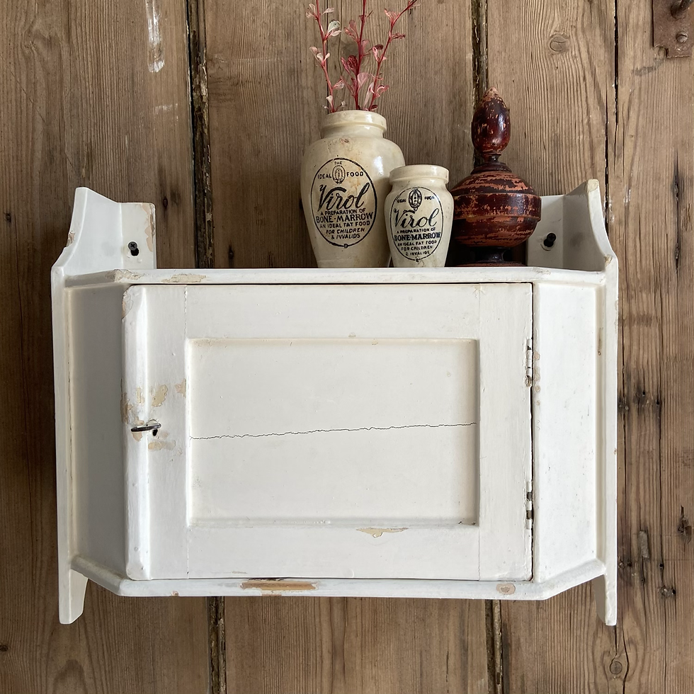 Thumbnail: Small White Chippy Paint Wall Cupboard 