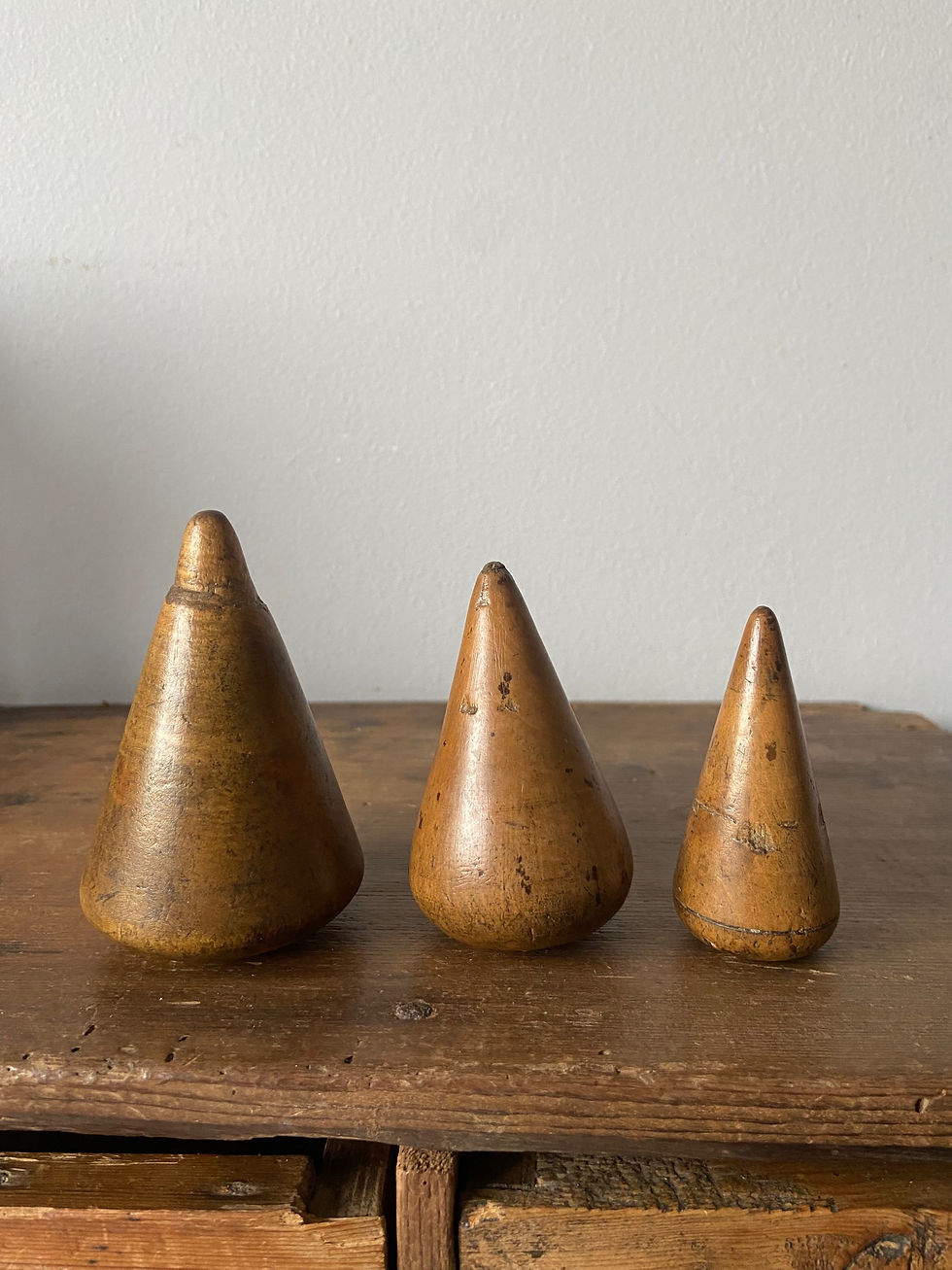 Thumbnail:  Set of 3 Antique Wooden Turn-pins #2