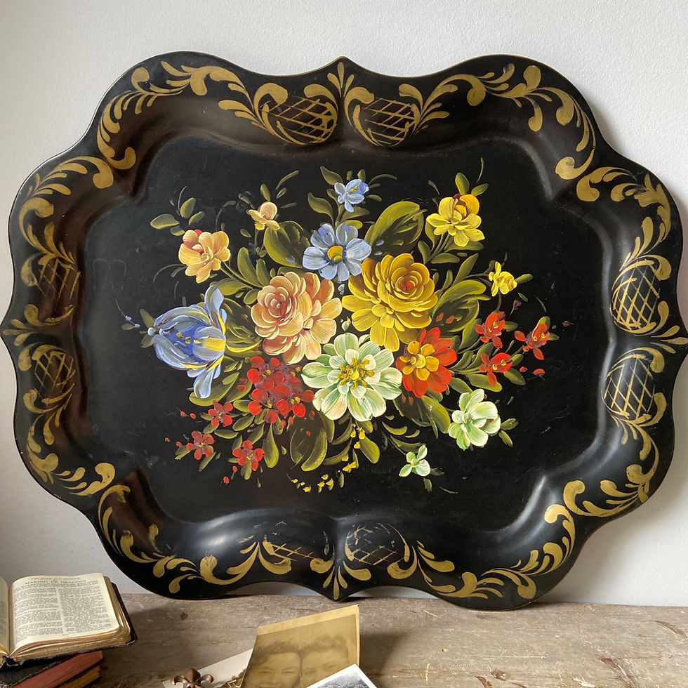Thumbnail: Beautiful Large Toleware Tray/Notice Board
