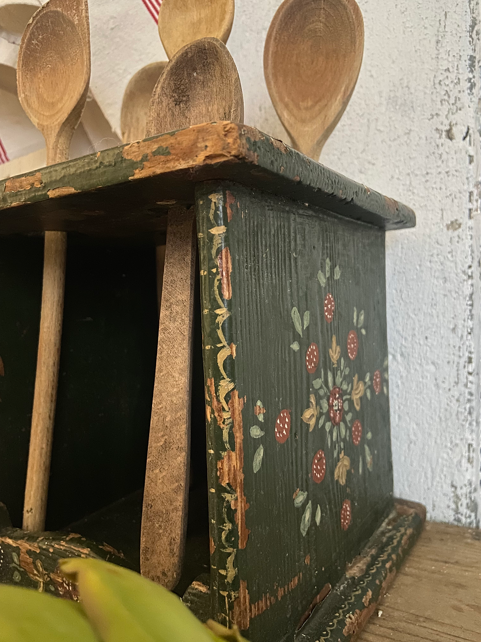 Thumbnail: Gorgeous Folk Art Spoon Rack