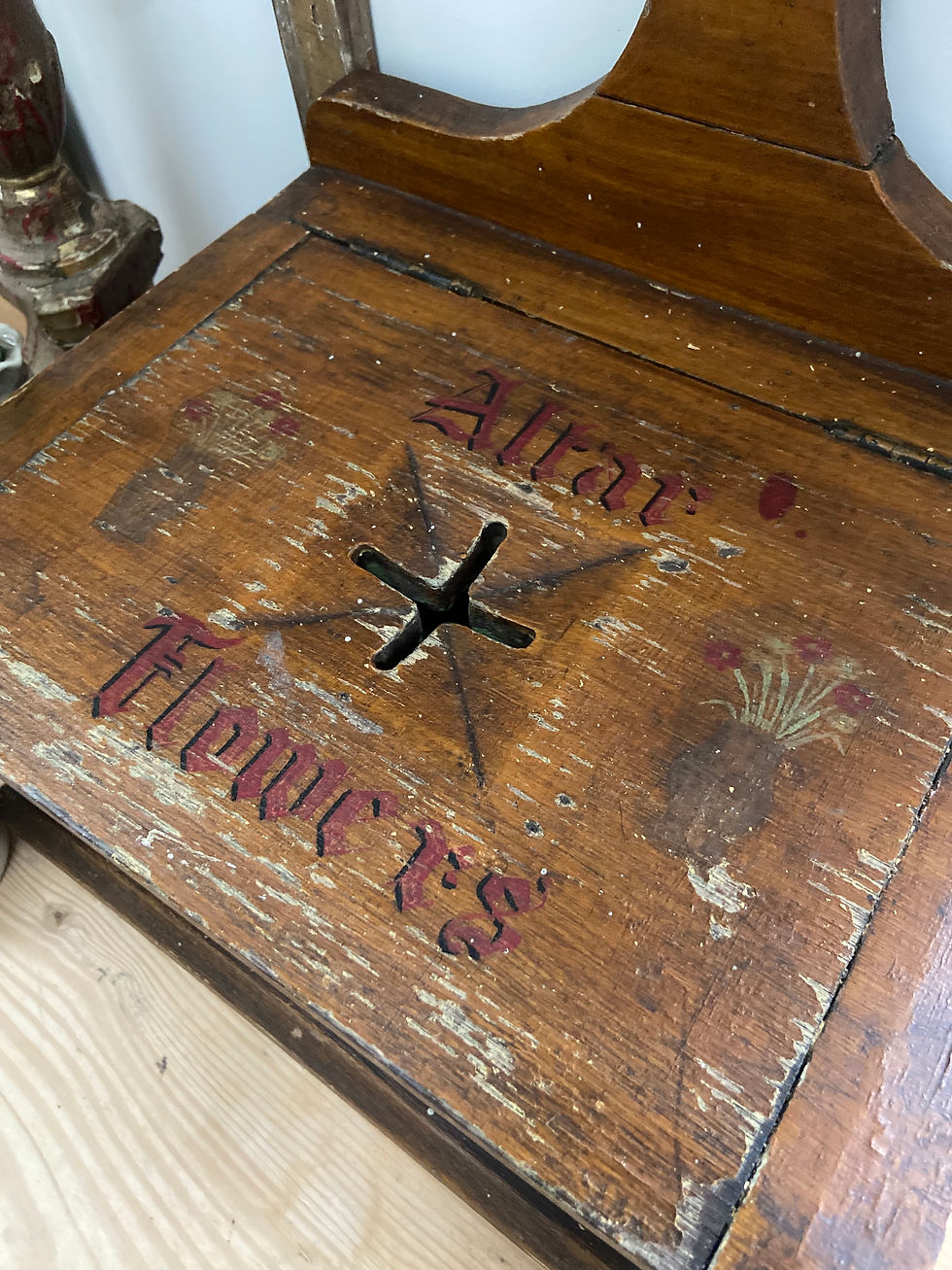 Thumbnail: Stunning Unique Folk Art Ecclesiastical Altar Flowers Collection Box