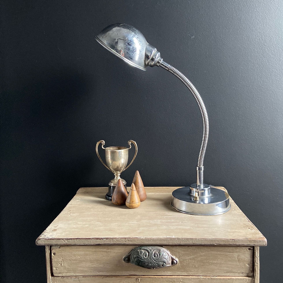 Thumbnail: Vintage Chrome Gooseneck Lamp