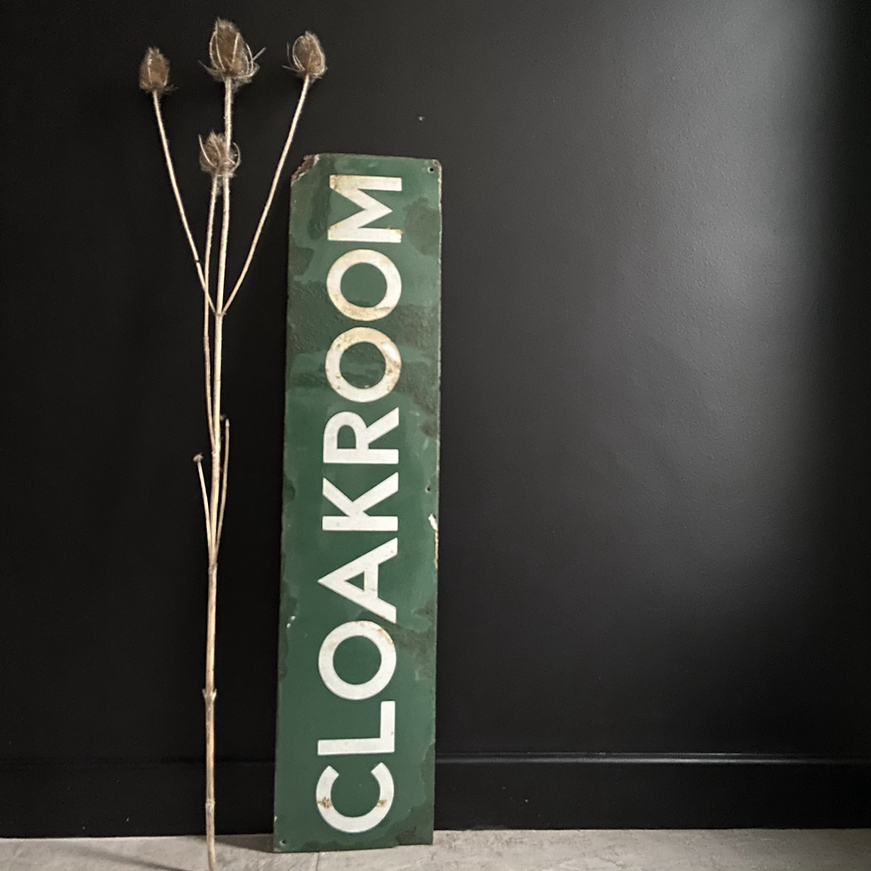 Thumbnail: Vintage Railway Station Enamel Cloakroom Sign