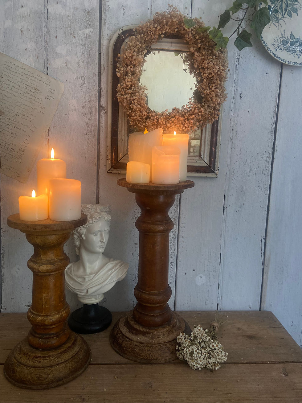 Thumbnail: Antique Turned Wood Display Pedestals