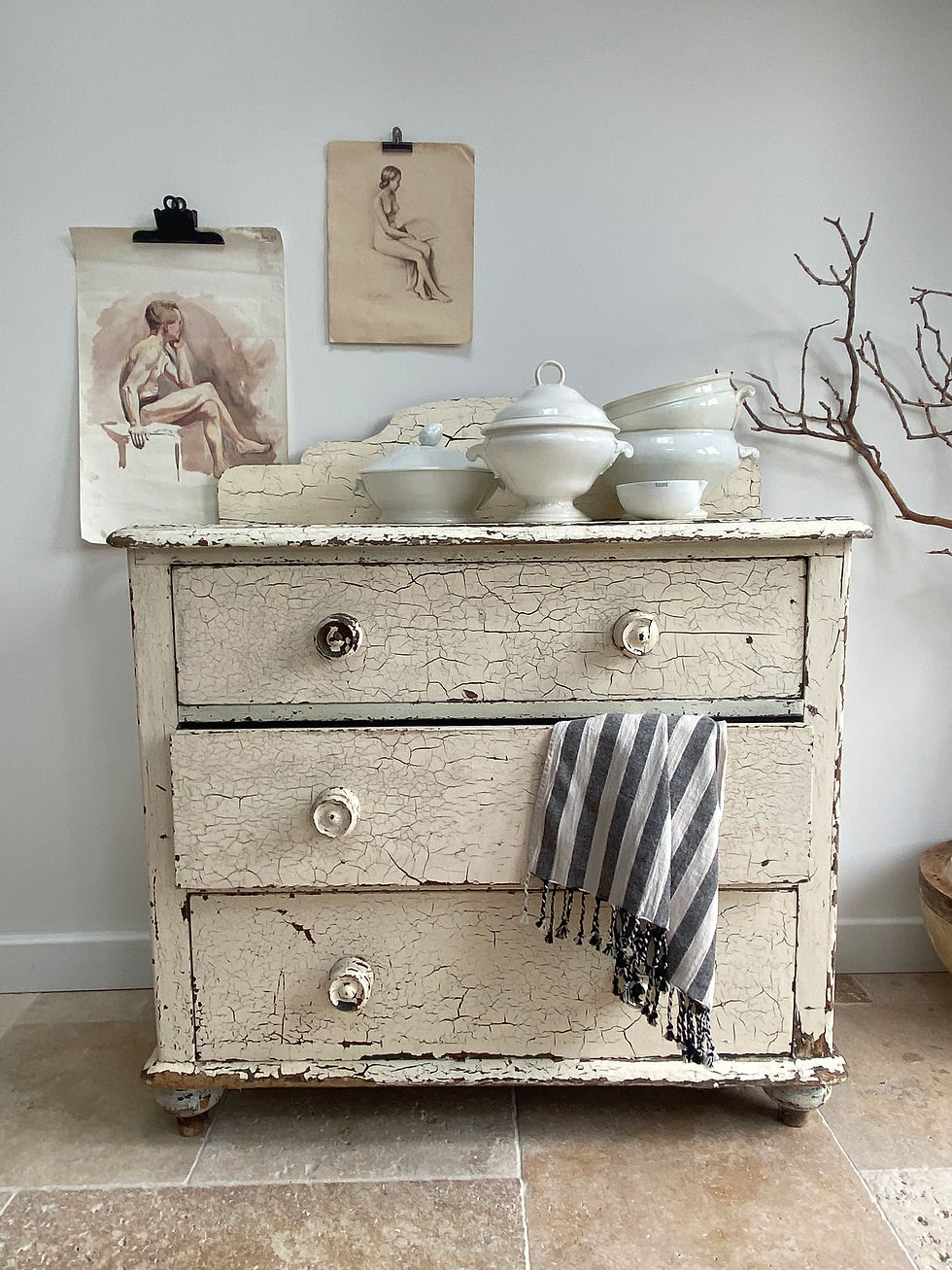 Thumbnail: Glorious Three Drawer Chest With Fantastic Patina