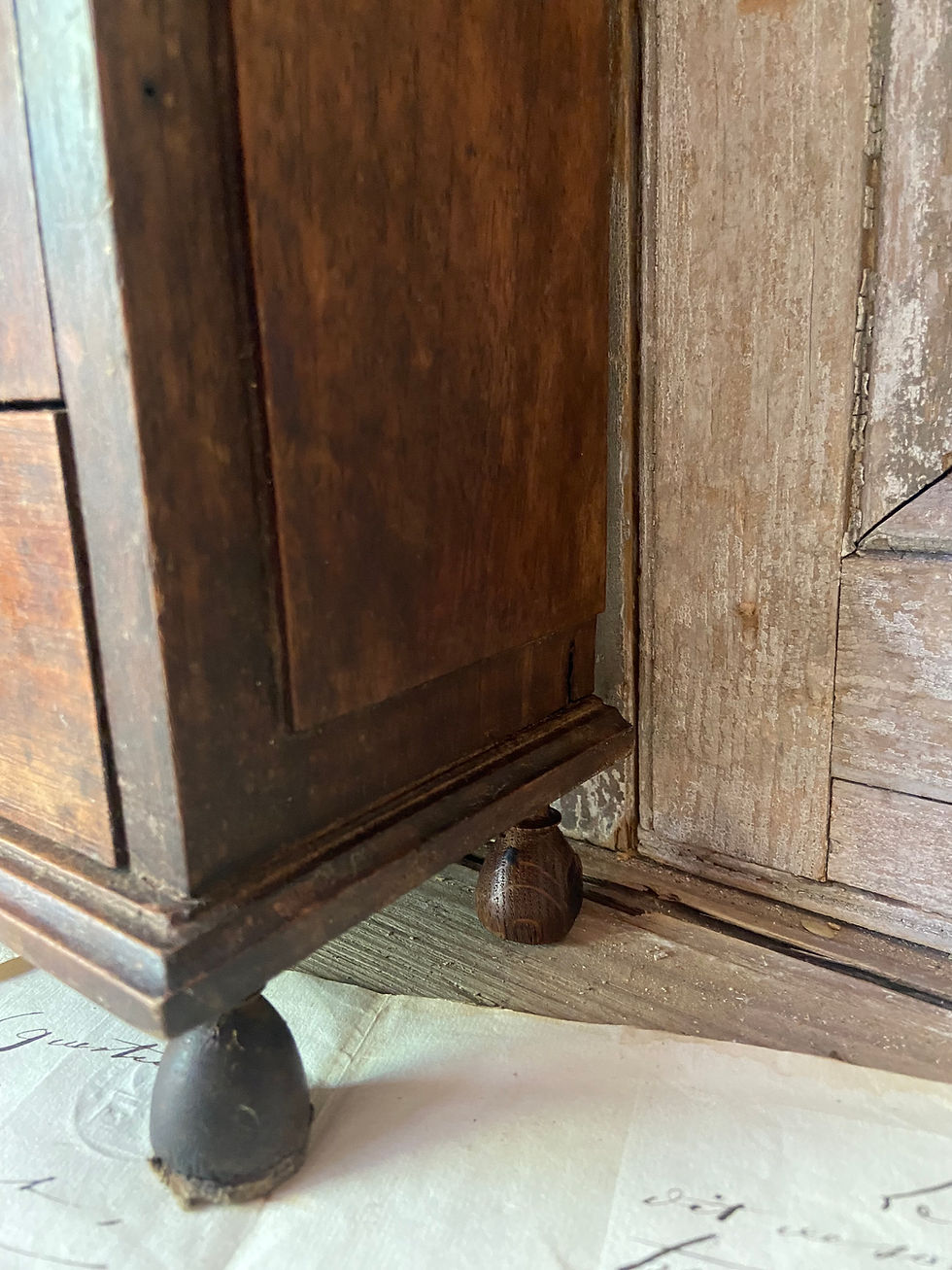 Thumbnail: A Very Pretty Antique Candle Box on Lovely Little Feet