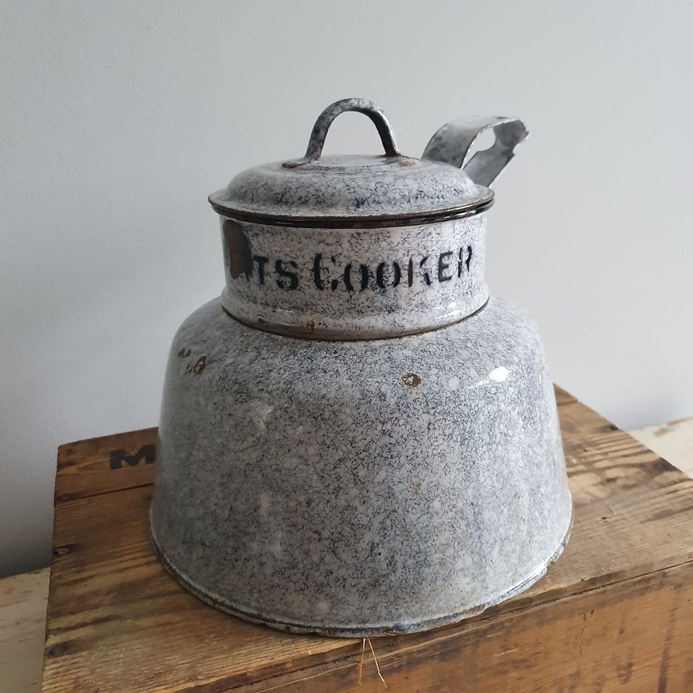 Thumbnail: Rare Vintage Enamel Quaker Oats Cooker