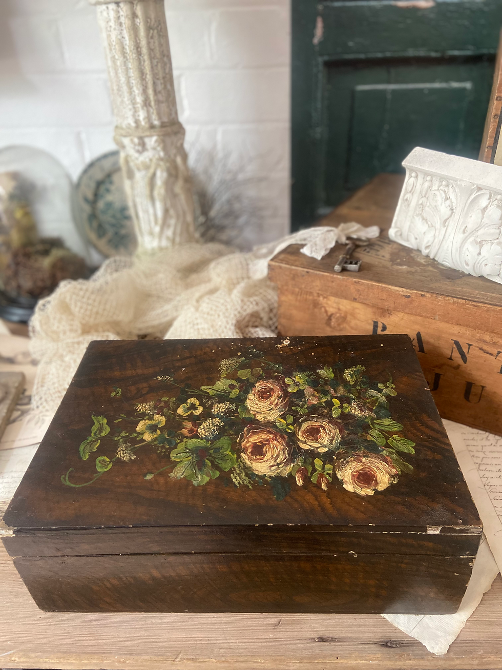 Glorious Hand Painted Antique Box