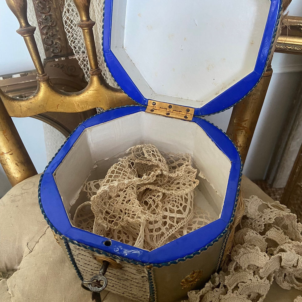 Thumbnail: Beautiful Rare Antique French Locking Chocolate Box