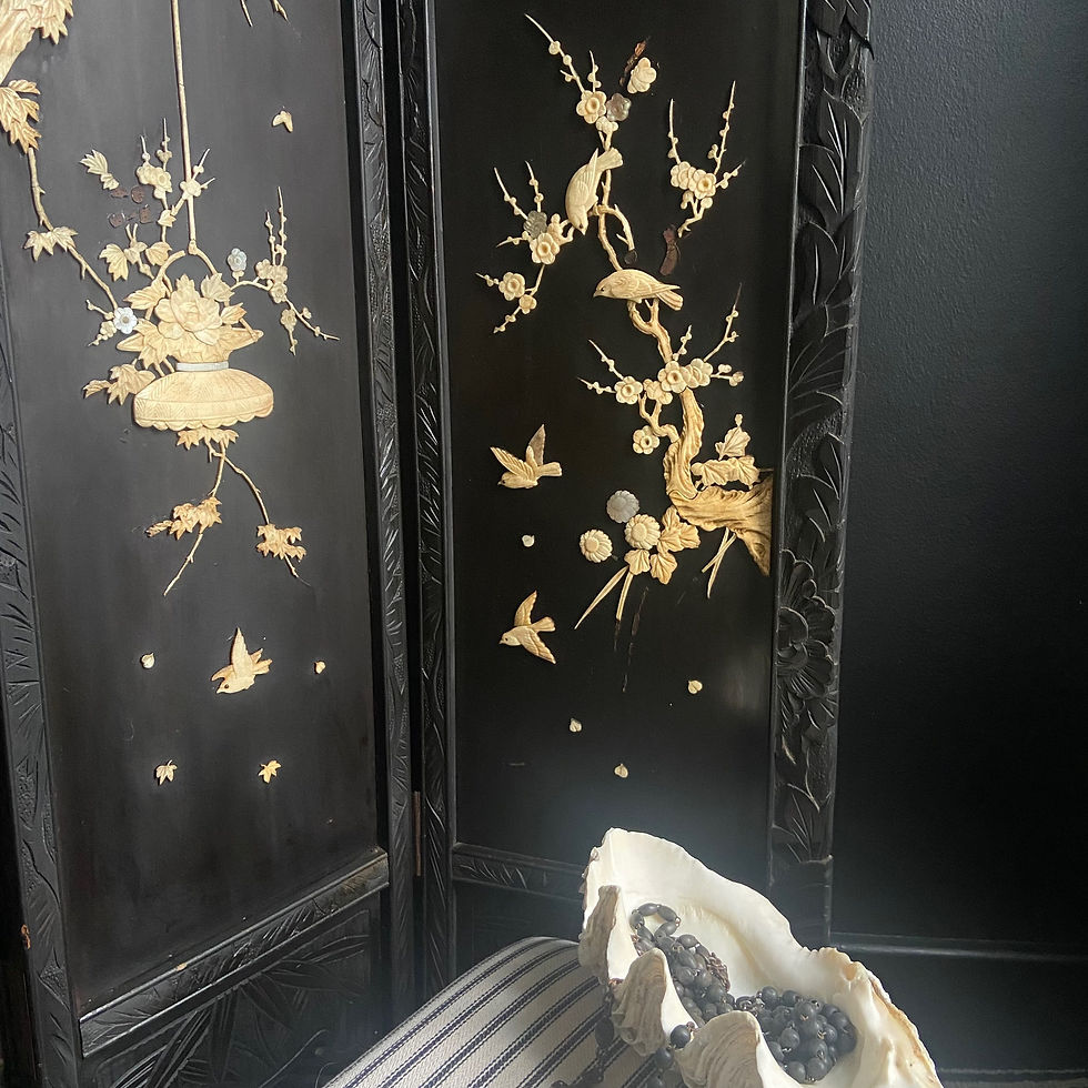 Thumbnail: Black 4 Panel Decorative Screen