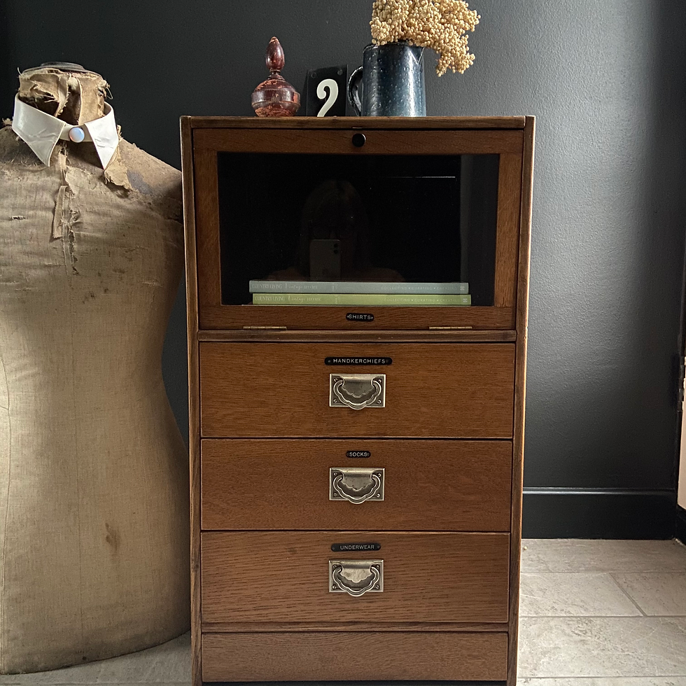 Thumbnail: Vintage Haberdashery Cabinet with Glass Drop Down Door 