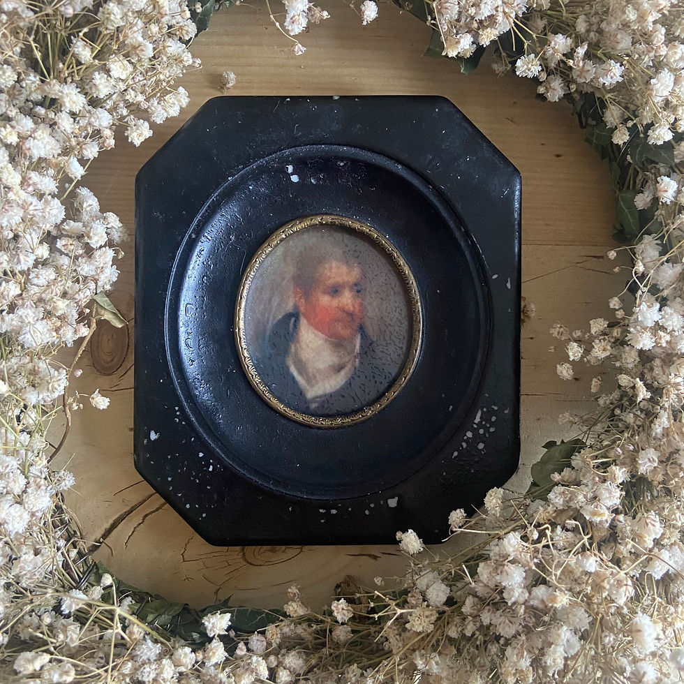 Thumbnail: Antique Famed Miniature Portrait C. 1878