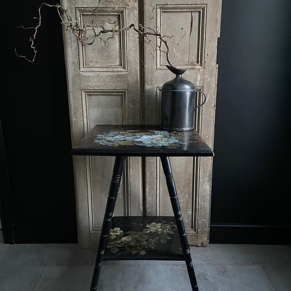 Thumbnail: Antique Hand Painted Chinoiserie Side Table