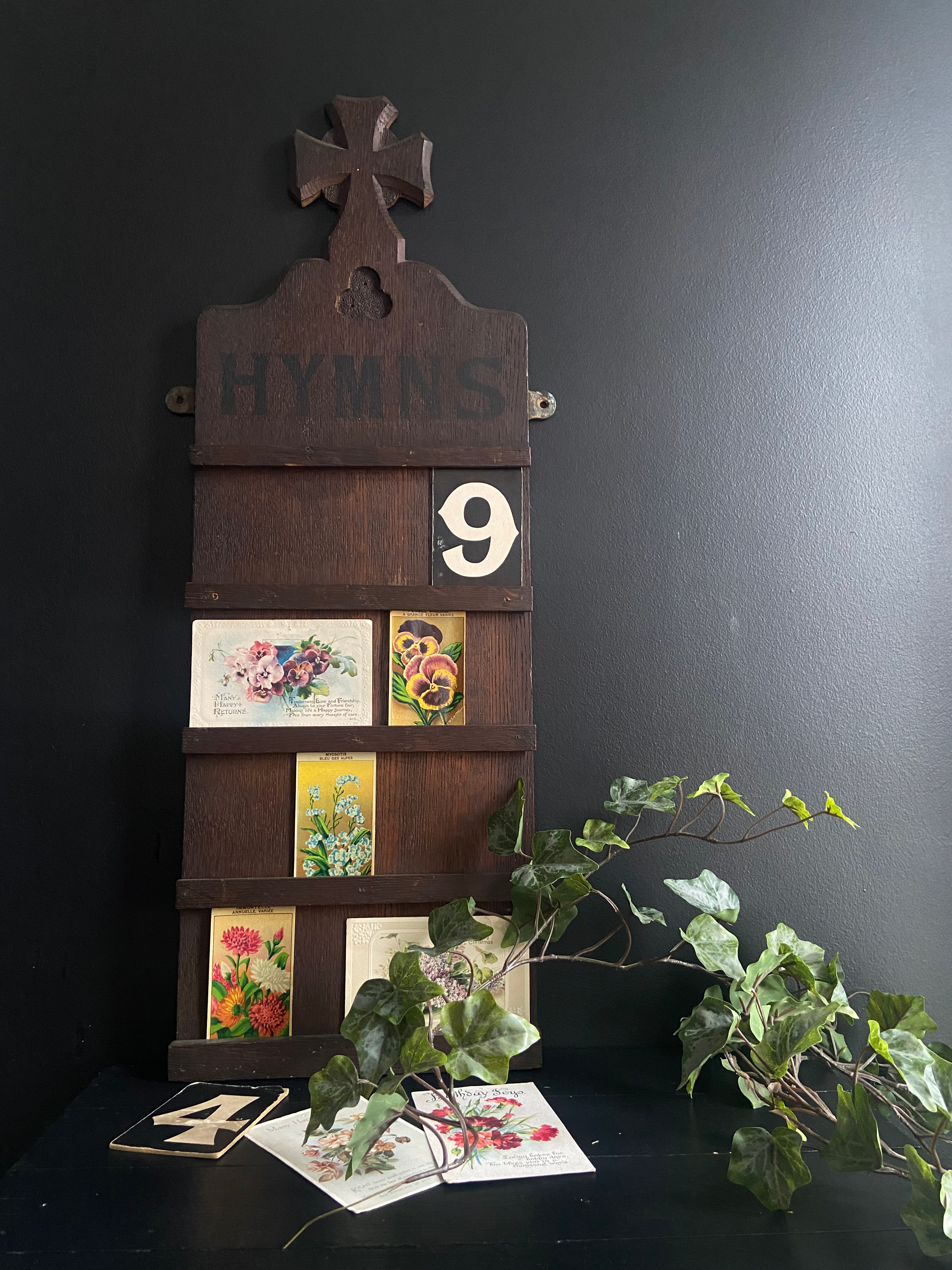 Antique Carved Hymn Board 