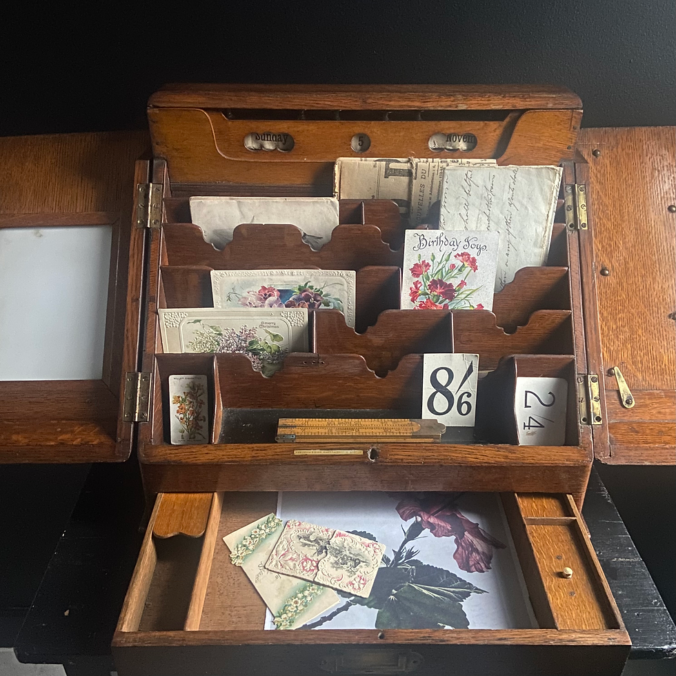 Antique Late Victorian Desk Organiser and Perpetual Calendar