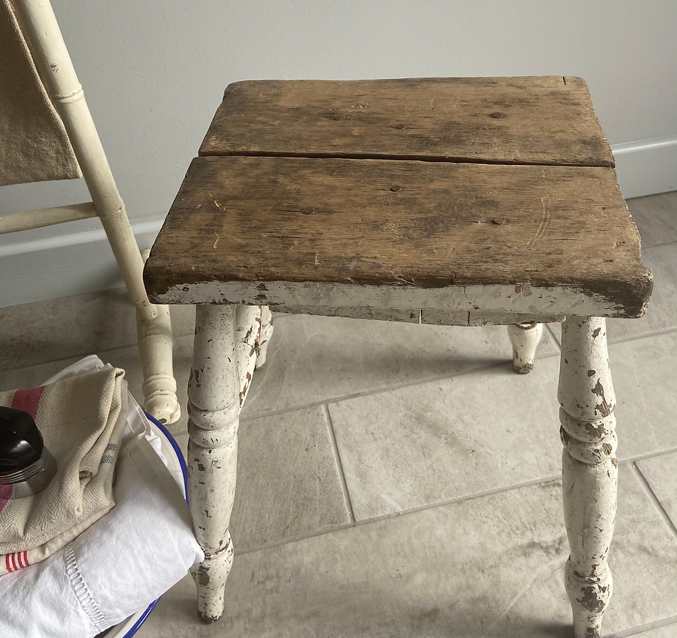 Thumbnail: Gorgeous Rustic Painted Stool