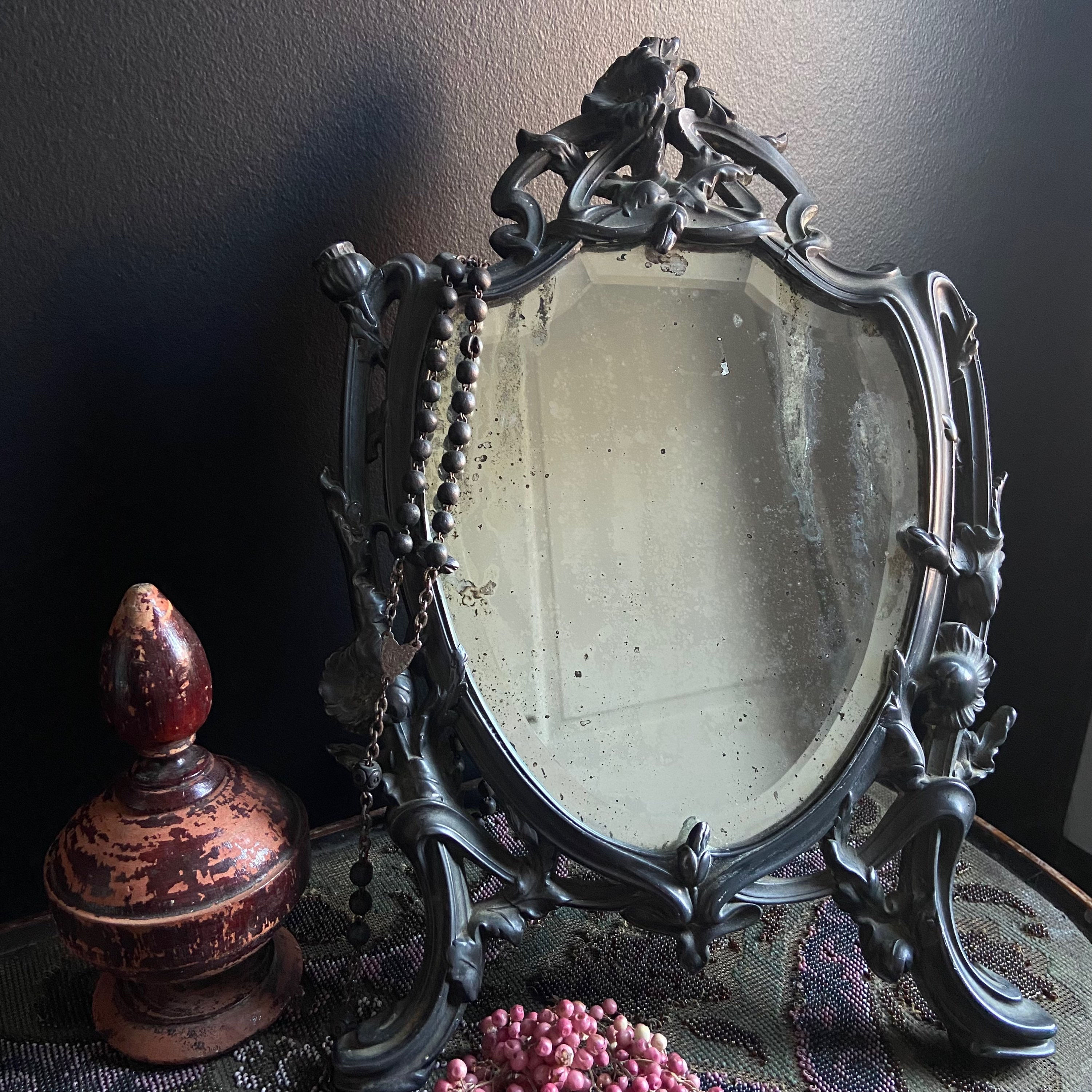 Beautiful French Heavy Dressing Table Mirror 