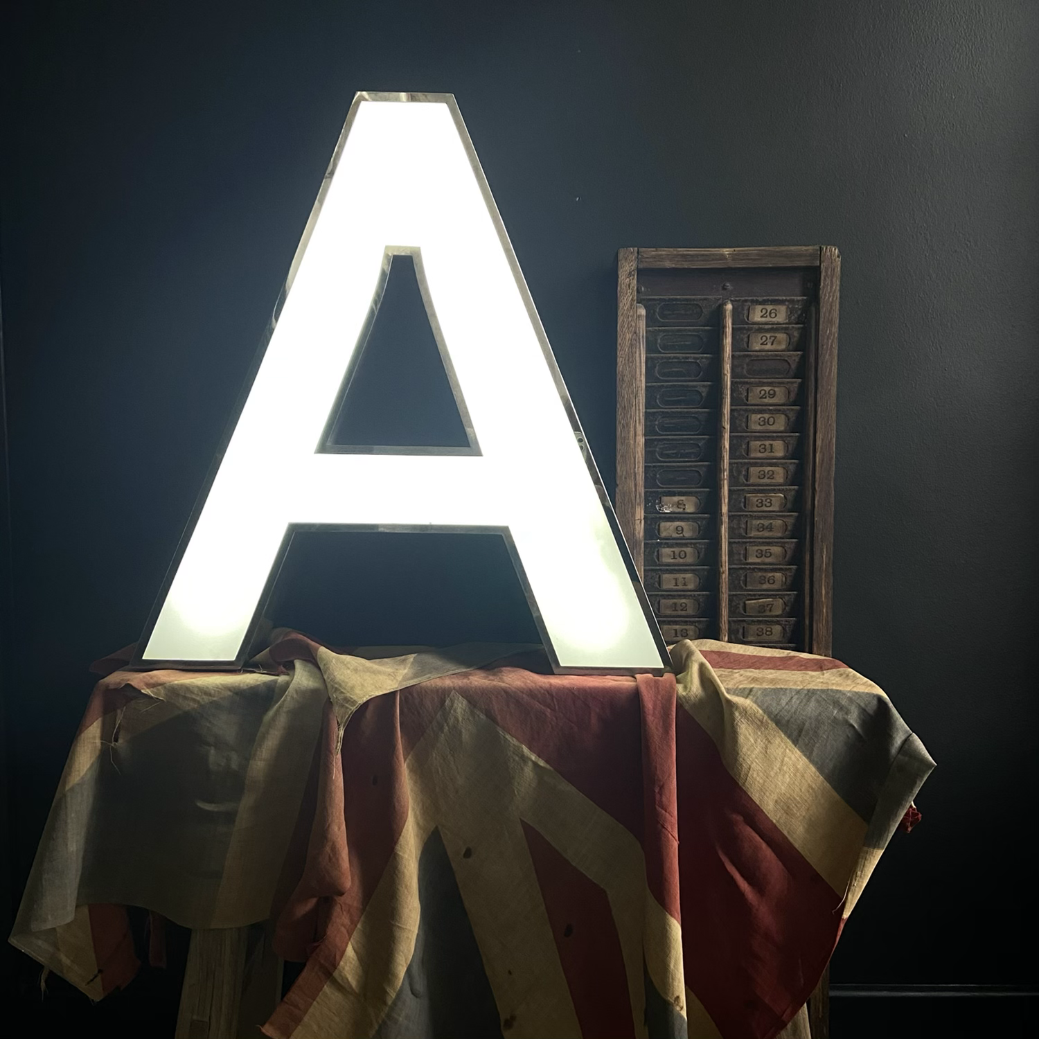Large Illuminated Vintage Letter A