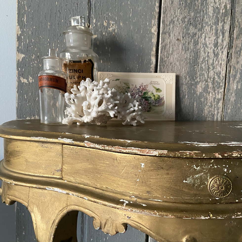 Thumbnail: Vintage Italian Large Gilt Shelf With Drawer