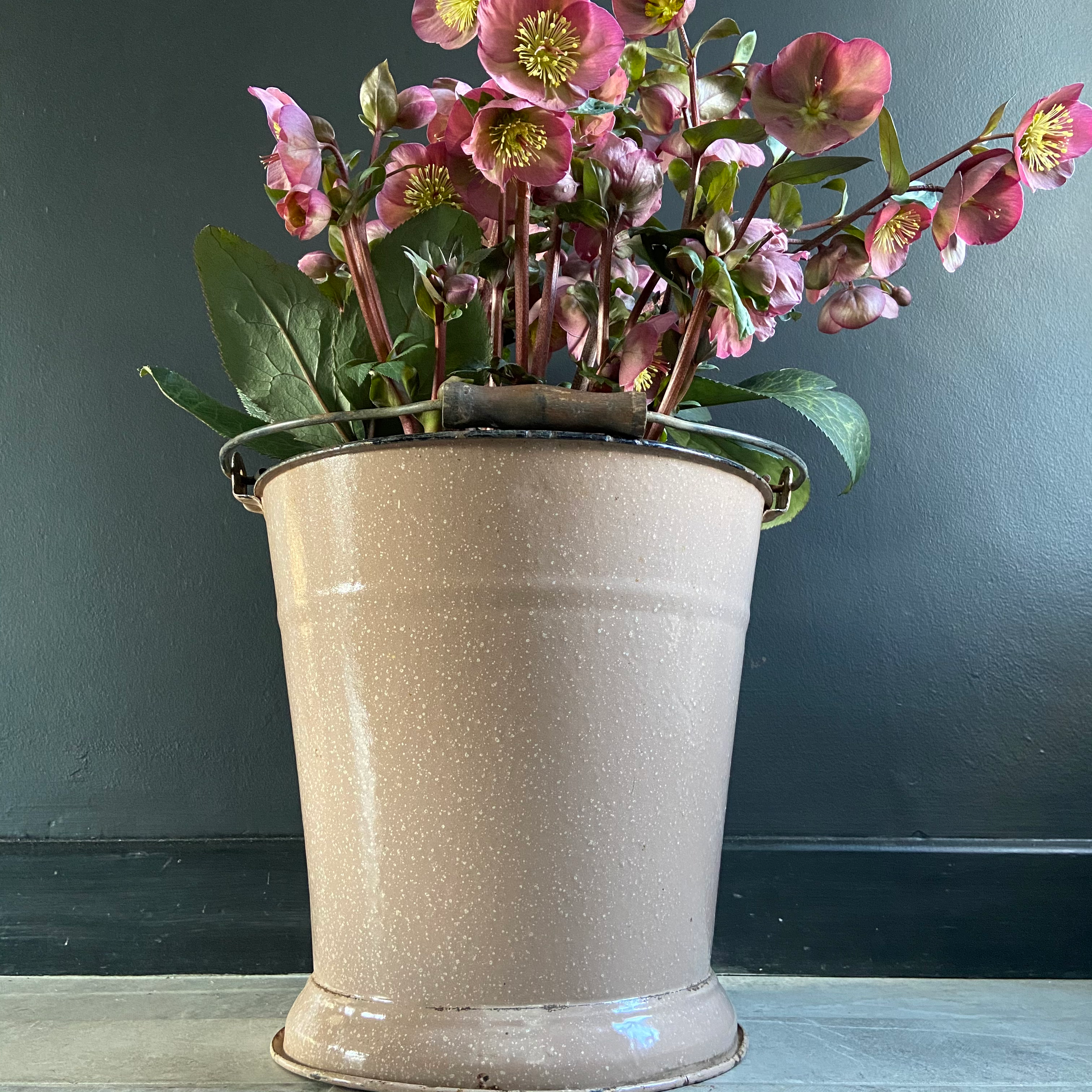 Vintage Pink Enamel Bucket
