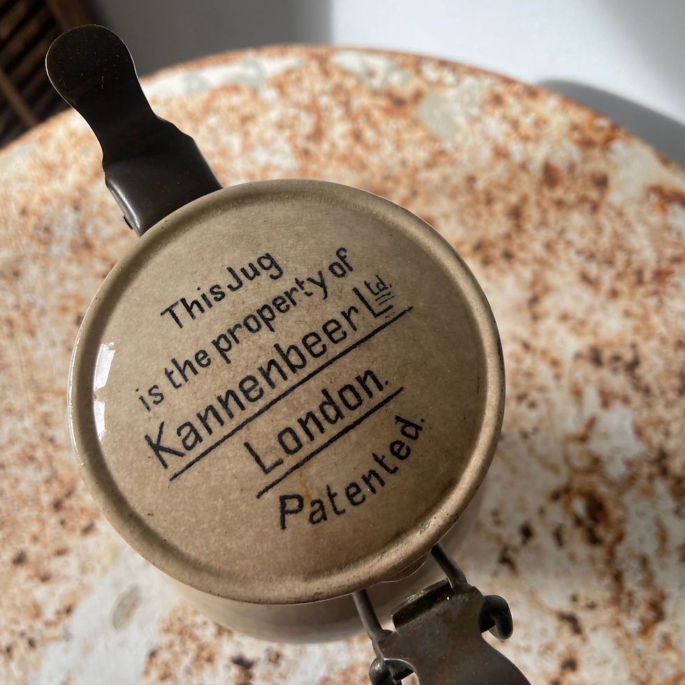 Thumbnail: Vintage Stoneware Beer Jug with  Company Typography 