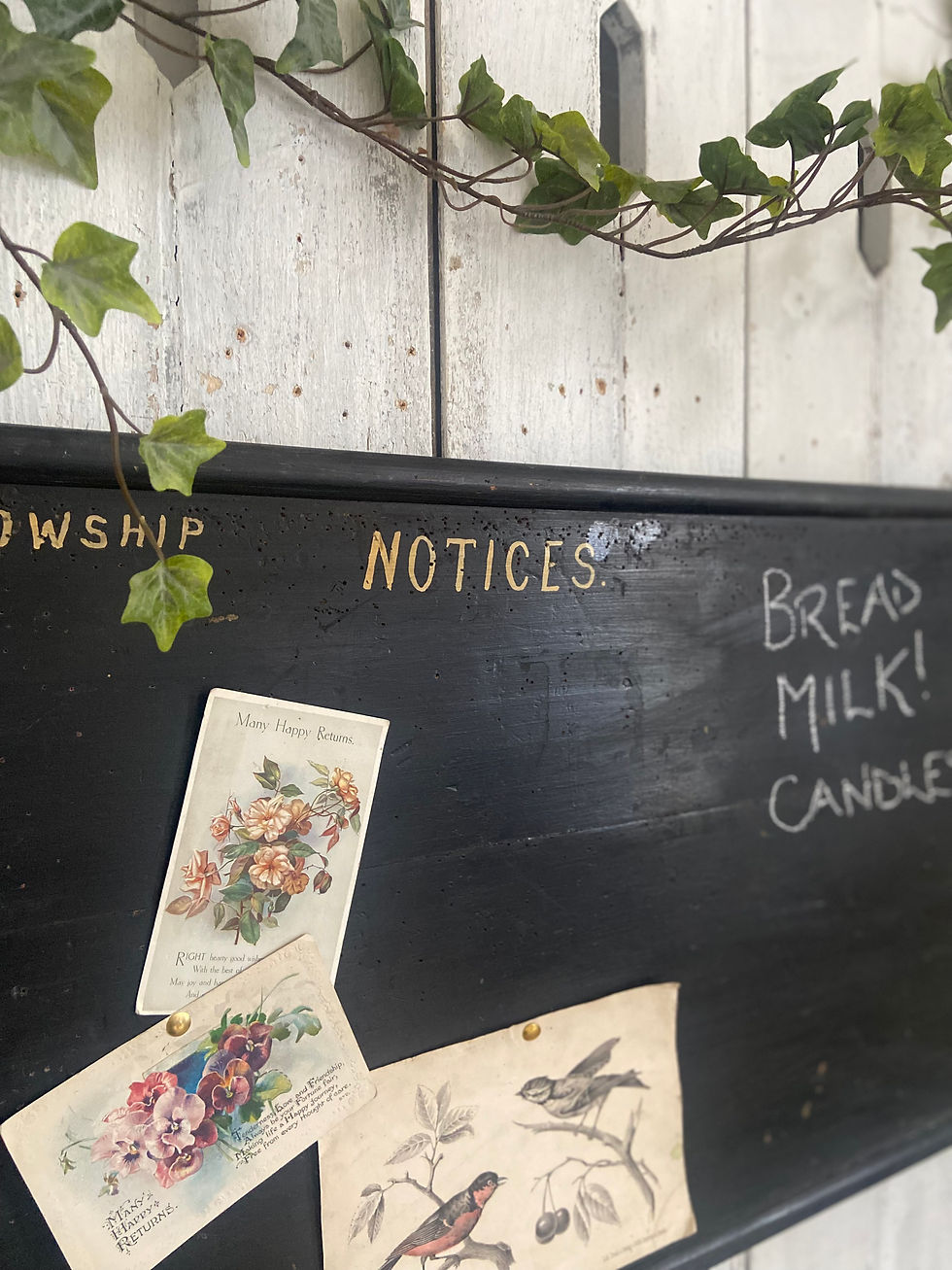 Thumbnail: Large Vintage “Men’s Fellowship” Notice Board/Black Board